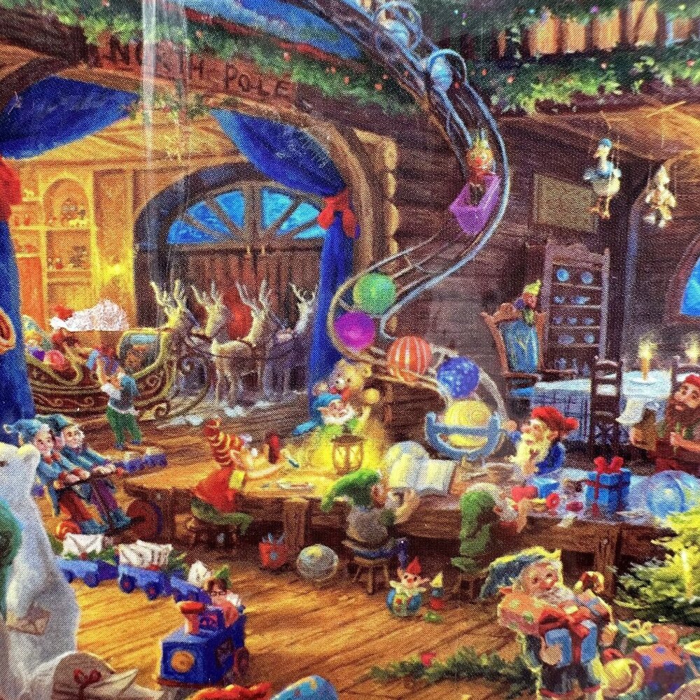 Thomas Kinkade Santa's Workshop Puzzle 26.6" x 19" Christmas Jigsaw 1000 Pieces - Picture 4 of 16